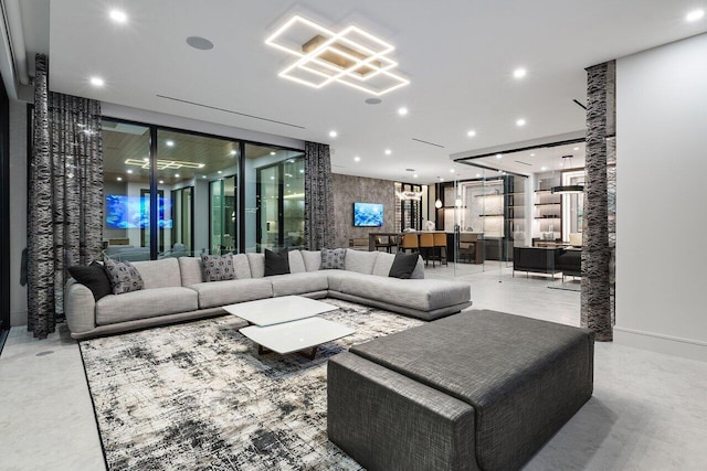 217 Thatch Palm Dr, Boca Raton, FL 33432 - living room featuring recessed lighting