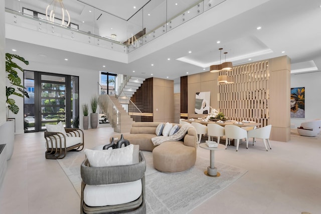 2498 Queen Palm Rd, Boca Raton, FL 33432 - common area featuring a towering ceiling and stairs