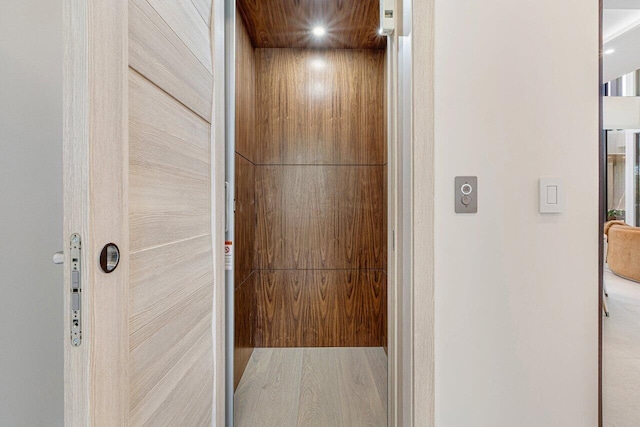 view of elevator