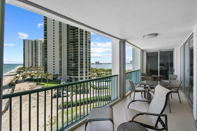 balcony with a water view