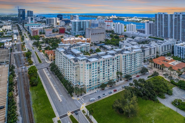 480 Hibiscus St Unit 1003, West Palm Beach, FL 33401 - aerial view at dusk with a view of city and a water view