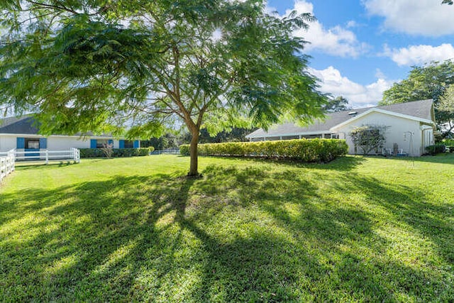 view of yard with fence