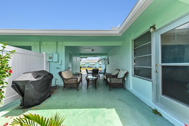 view of patio / terrace featuring area for grilling