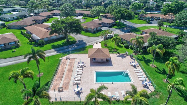 aerial view featuring a residential view