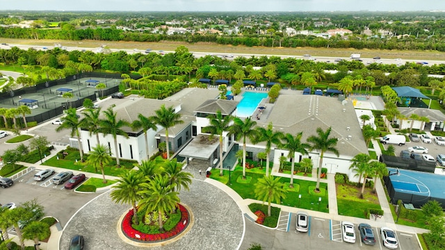 drone / aerial view with a residential view
