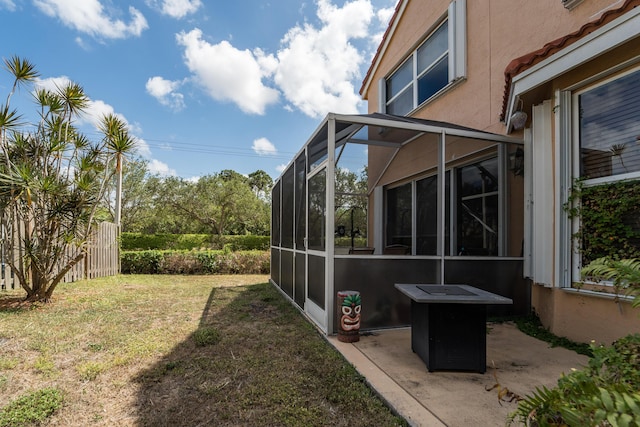 7997 Lakewood Cove Ct, Lake Worth, FL 33467 - view of yard with glass enclosure and a patio area
