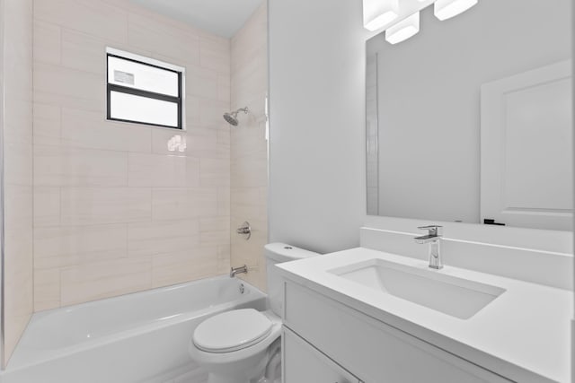 4665 SW Keats St, Port Saint Lucie, FL 34953 - full bathroom with toilet, tub / shower combination, and vanity