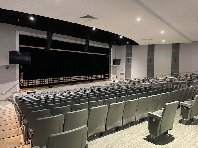 cinema room featuring recessed lighting