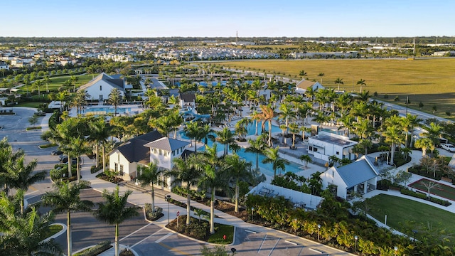 aerial view with a residential view