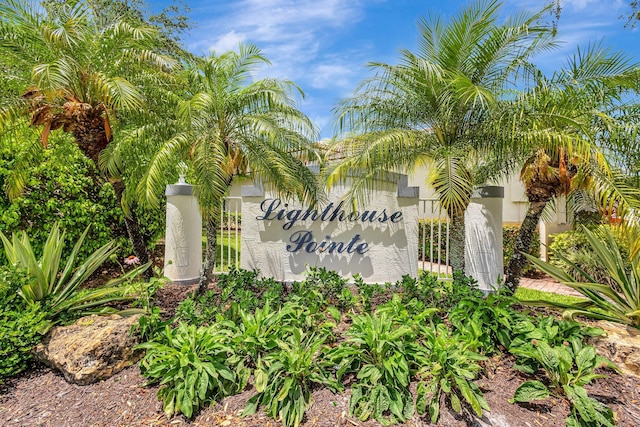 view of community sign