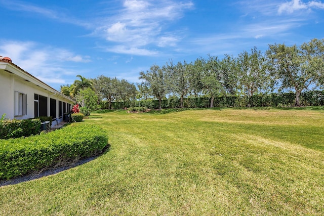 view of yard with fence