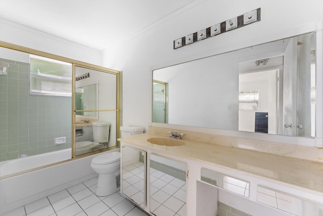 6292 Silver Moon Ln, Greenacres, FL 33463 - full bathroom with vanity, tile patterned flooring, toilet, and shower / tub combination