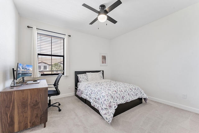 12968 Anthorne Ln, Boynton Beach, FL 33436 - bedroom featuring baseboards, light carpet, and ceiling fan