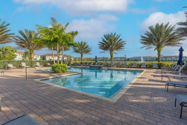 12968 Anthorne Ln, Boynton Beach, FL 33436 - pool featuring fence and a patio