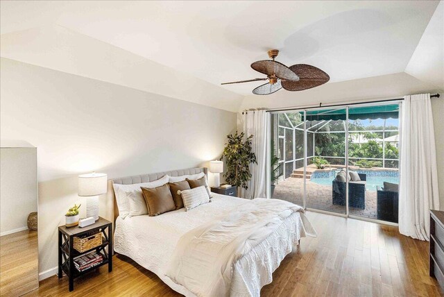 761 SW Lighthouse Dr, Palm City, FL 34990 - bedroom featuring baseboards, ceiling fan, wood finished floors, and visible vents