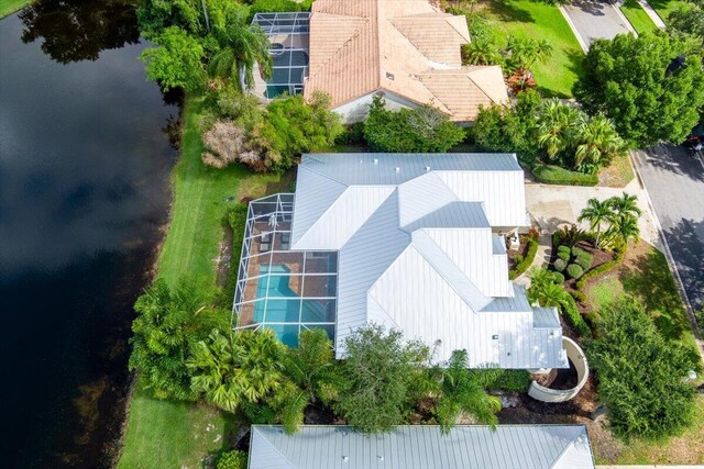 761 SW Lighthouse Dr, Palm City, FL 34990 - birds eye view of property featuring a water view, a view of trees, and a residential view