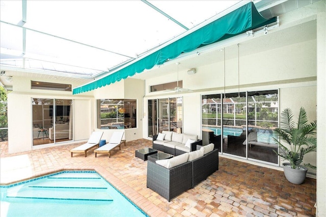 761 SW Lighthouse Dr, Palm City, FL 34990 - view of patio with an outdoor hangout area and an outdoor pool