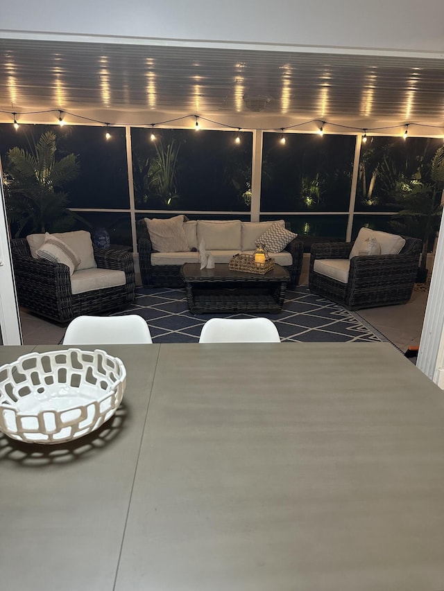 5111 NE 27th Ter NE, Lighthouse Point, FL 33064 - patio at twilight featuring an outdoor hangout area