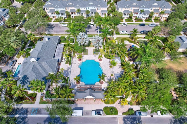 drone / aerial view with a residential view