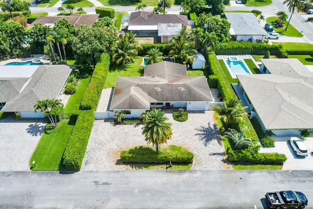aerial view featuring a residential view