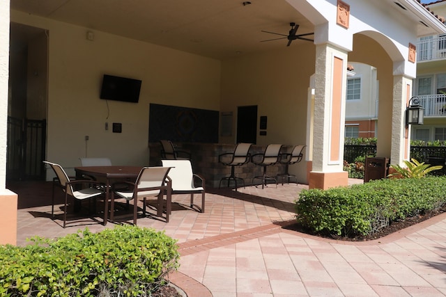 9825 Baywinds Dr Unit 1208, West Palm Beach, FL 33411 - view of patio / terrace with ceiling fan