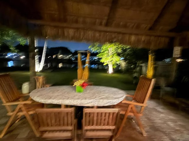 exterior space with outdoor dining space