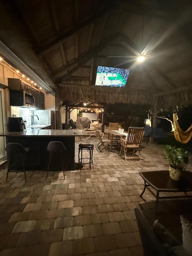 147 Oregon Ln, Boca Raton, FL 33487 - view of patio / terrace with exterior bar and a gazebo