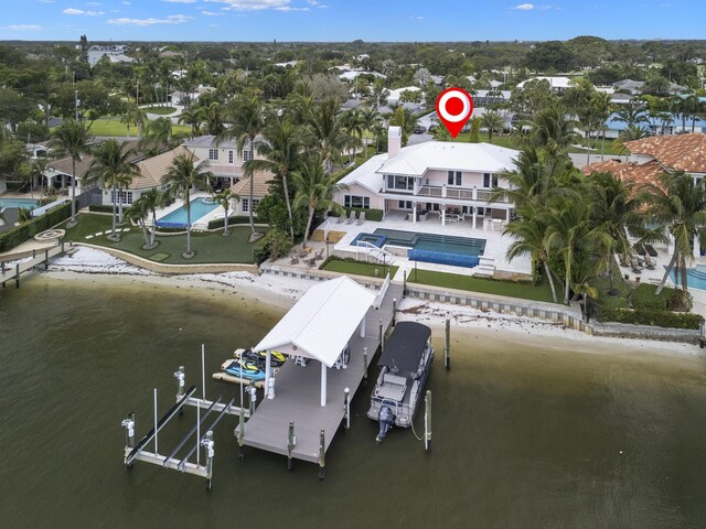 103 River Dr, Tequesta, FL 33469 - aerial view of a large body of water and a pool