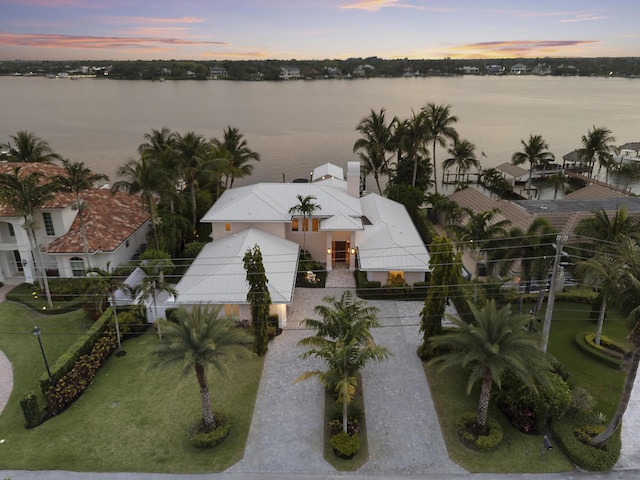 103 River Dr, Tequesta, FL 33469 - aerial view at dusk of a water view
