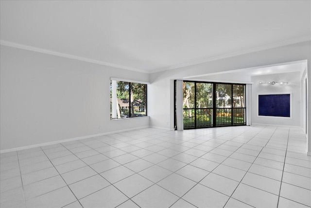 1640 Twelve Oaks Way Unit 205, North Palm Beach, FL 33408 - interior space featuring light tile patterned floors, baseboards, and ornamental molding