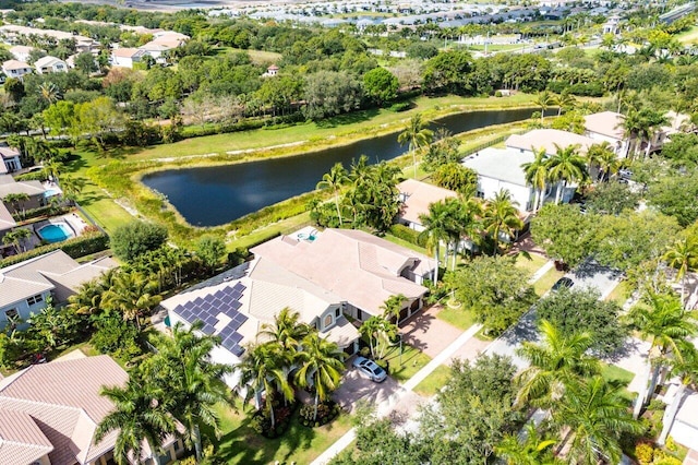 8837 Woodgrove Ridge Ct, Boynton Beach, FL 33473 - bird's eye view with a water view and a residential view