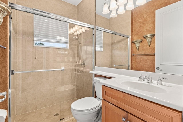 8837 Woodgrove Ridge Ct, Boynton Beach, FL 33473 - bathroom with vanity, toilet, and a stall shower