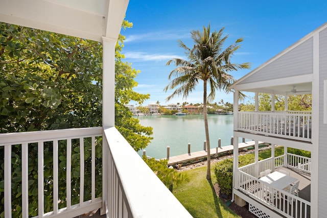 balcony with a water view