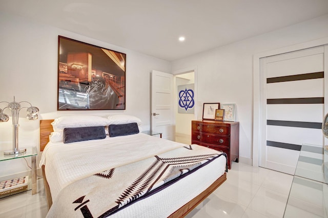 bedroom with recessed lighting