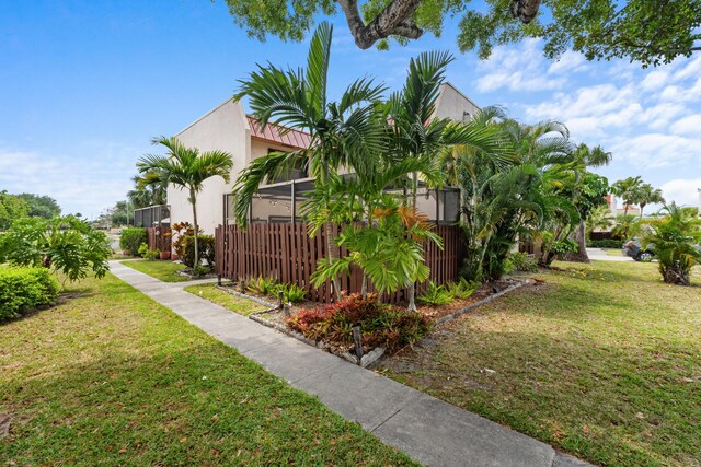 view of yard with fence