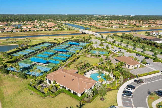 10145 SW Canossa Way, Port Saint Lucie, FL 34986 - birds eye view of property with a water view and a residential view