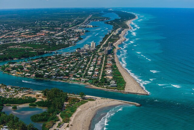 1420 Ocean Way Unit 30C, Jupiter, FL 33477 - aerial overview of property's location with a large body of water and a pool