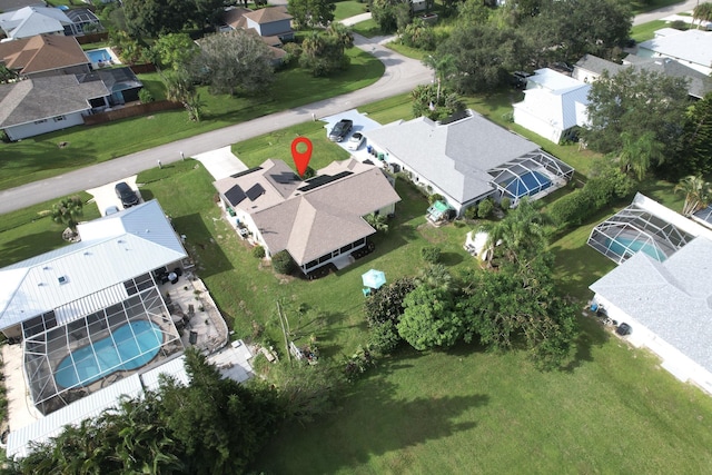 aerial view featuring a residential view
