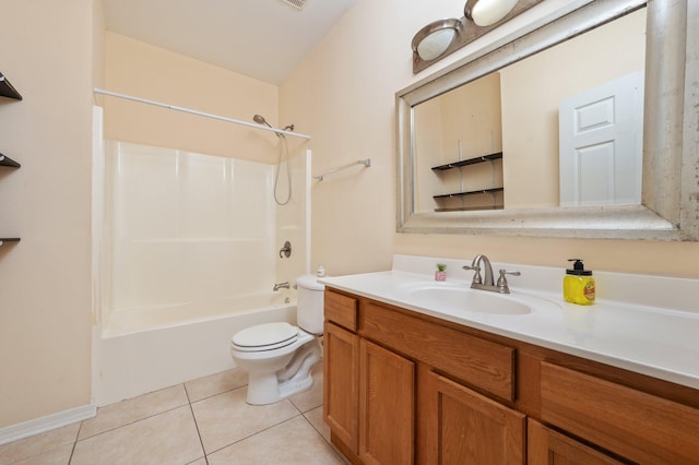 647 Gap Creek Dr, Fort Walton Beach, FL 32548 - bathroom featuring tile patterned floors, toilet, vanity, and shower / bath combination