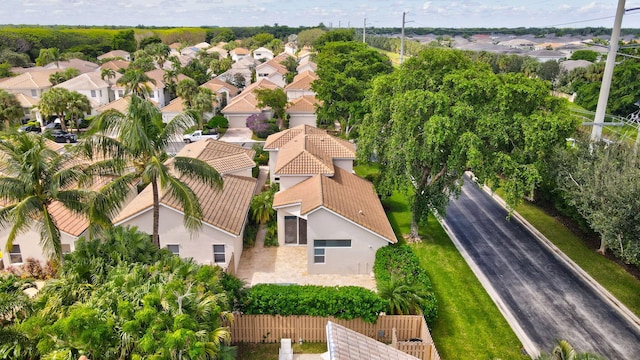 drone / aerial view with a residential view