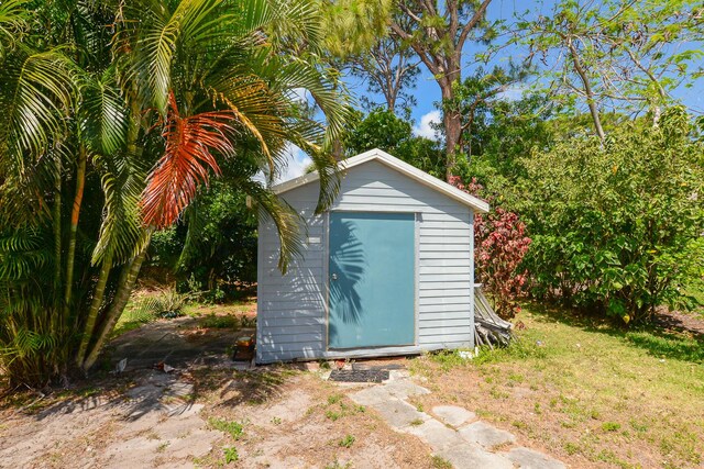 view of shed