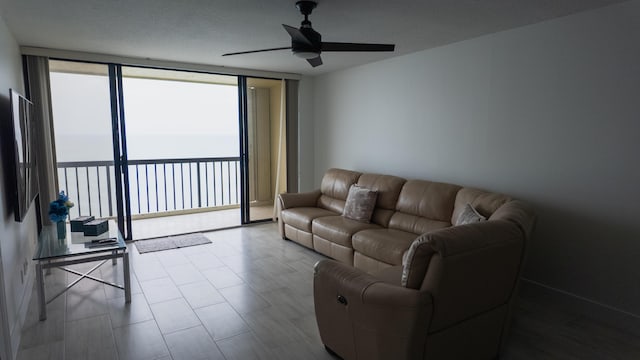 9500 S Ocean Dr Unit 1502, Jensen Beach, FL 34957 - living area with ceiling fan