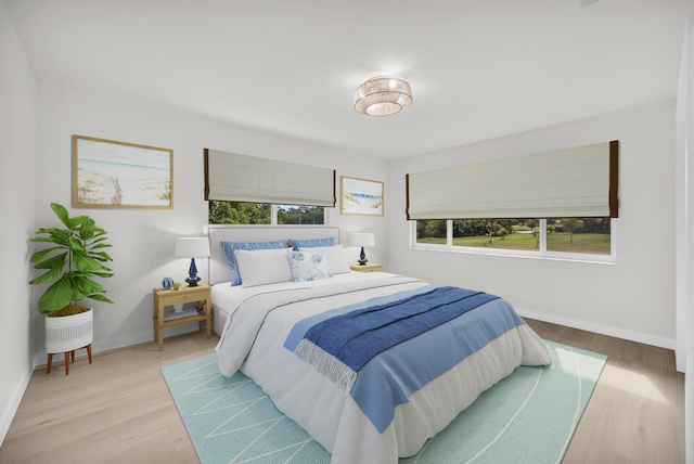 4372 SW Bimini Cir N, Palm City, FL 34990 - bedroom with wood finished floors and baseboards