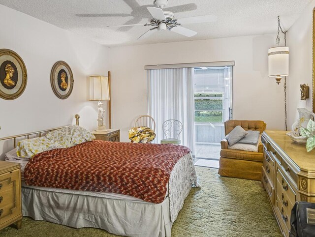 103 Oxford 500 Unit 103, West Palm Beach, FL 33417 - bedroom with carpet, a textured ceiling, and ceiling fan