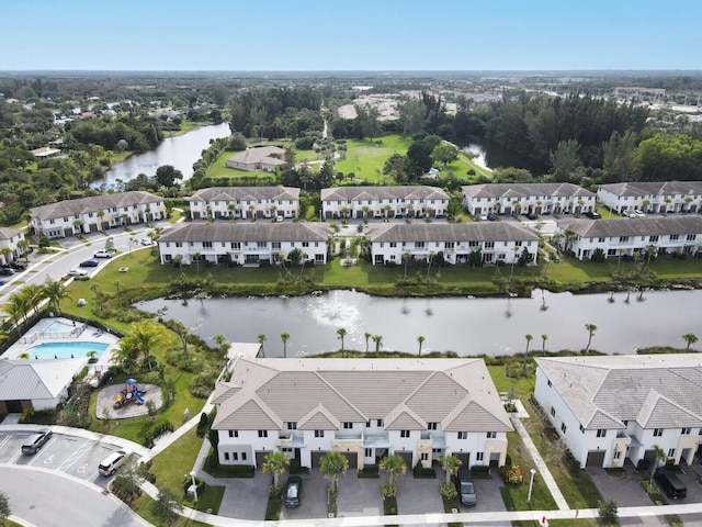 340 Pioneer Way, Royal Palm Beach, FL 33411 - aerial view with a water view and a residential view