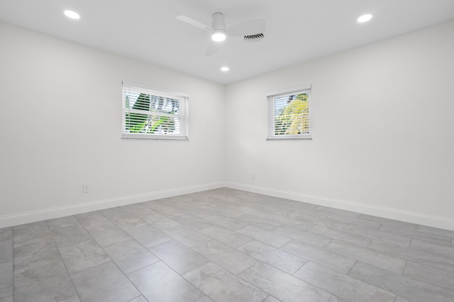1625 Seaway Dr, Hutchinson Island, FL 34949 - spare room featuring recessed lighting, a ceiling fan, and baseboards