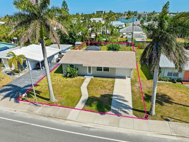 1625 Seaway Dr, Hutchinson Island, FL 34949 - view from above of property with property boundaries highlighted