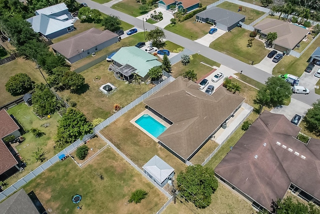 drone / aerial view with a residential view