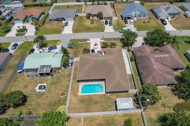 drone / aerial view featuring a residential view