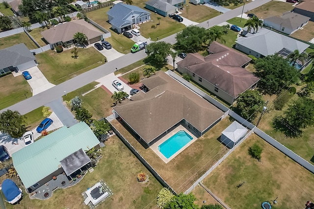 aerial view featuring a residential view